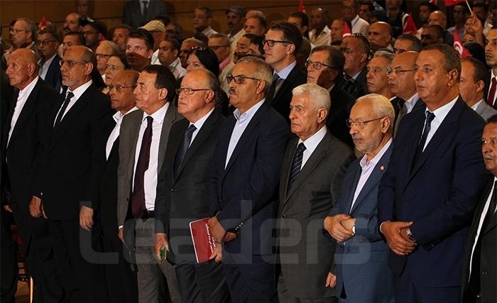 Les retrouvailles de Marzouki, Ghannouchi et Jebali au congrès d’Ennahdha Les retrouvailles de Marzouki, Ghannouchi et Jebali au congrès d’Ennahdha