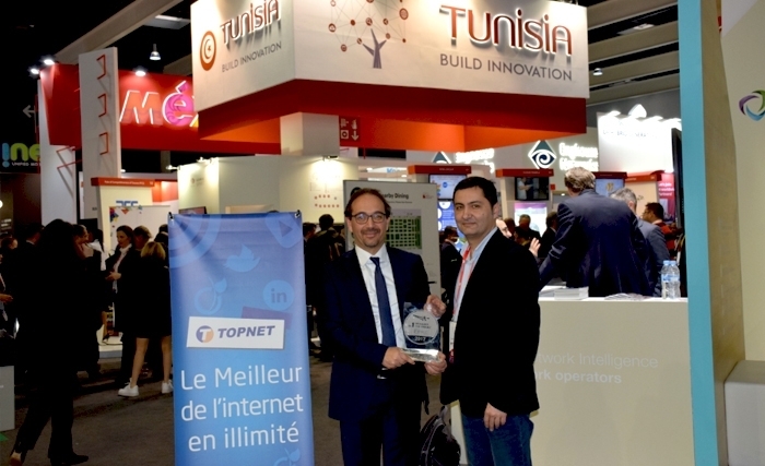 TOPNET obtient l’Award de la meilleure connexion Data fixe en Tunisie pour l’année 2017 lors du Mobile World Congress 2018