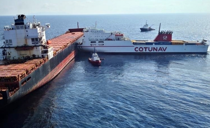 Après la collision entre un navire de la CTN  et une embarcation chypriote : début des opérations de dépollution