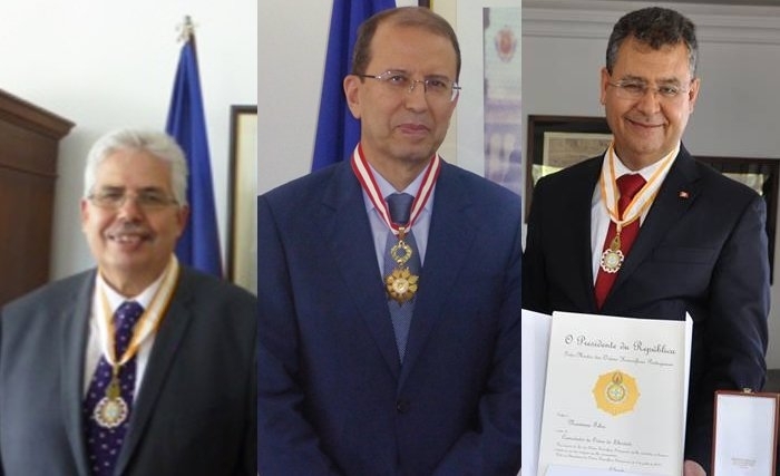Habib Kazdaghli, Noomane Fehri et Hichem Elloumi décorés par le Président du Portugal