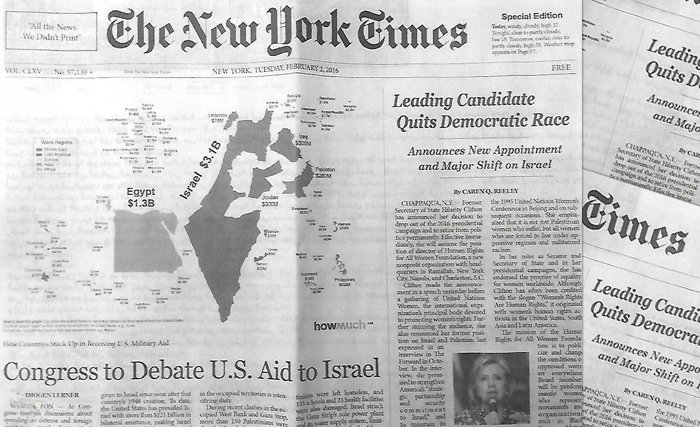The Independent : une campagne anti-israelienne distribue en ville une fausse édition du New York Time The Independent : une campagne anti-israelienne distribue en ville une fausse édition du New York Time