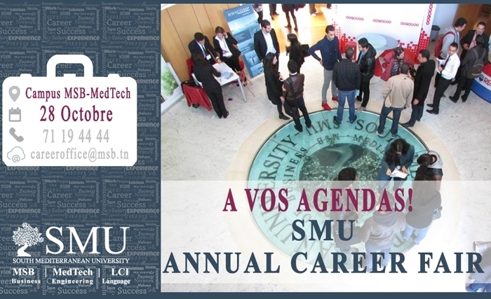 La South Mediterranean University organise la 3ème édition de sa «Journée Carrières» annuelle La South Mediterranean University organise la 3ème édition de sa «Journée Carrières» annuelle