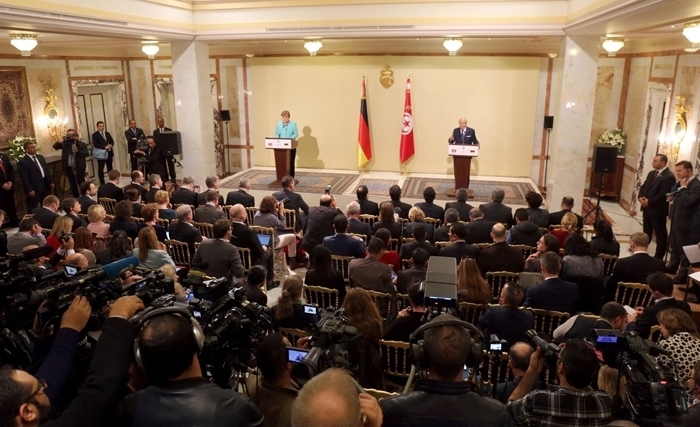 Beji Caïd Essebsi et Angela Merkel 1