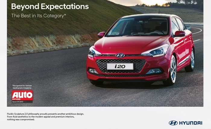 Hyundaii20, élue meilleure voiture de sa catégorie, selon le magazine automobile Allemand de référence Auto Zeitung Hyundaii20, élue meilleure voiture de sa catégorie, selon le magazine automobile Allemand de référence Auto Zeitung