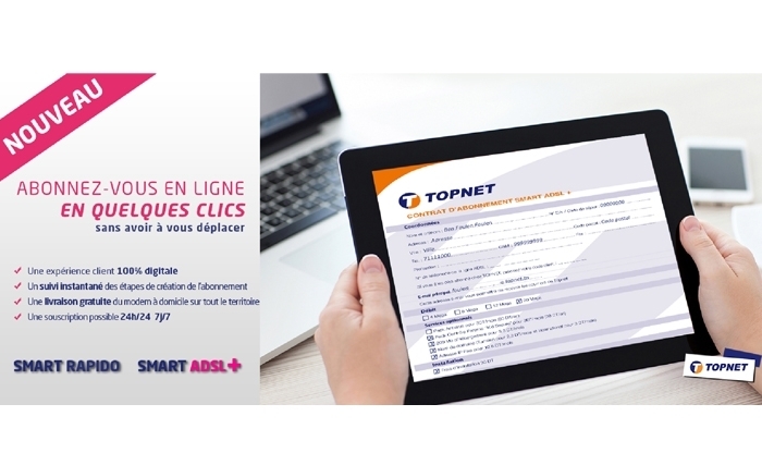 TOPNET 1er FSI à offrir une expérience client 100% Digitale TOPNET 1er FSI à offrir une expérience client 100% Digitale