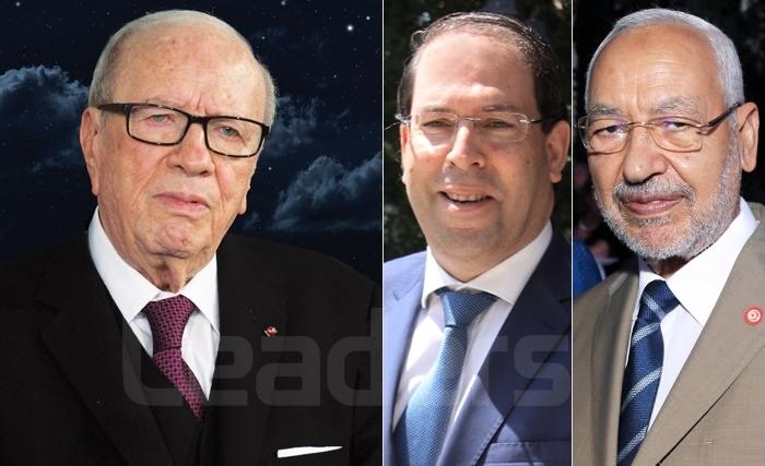 Caïd Essebsi, Ghannouchi et Chahed : L’aventure