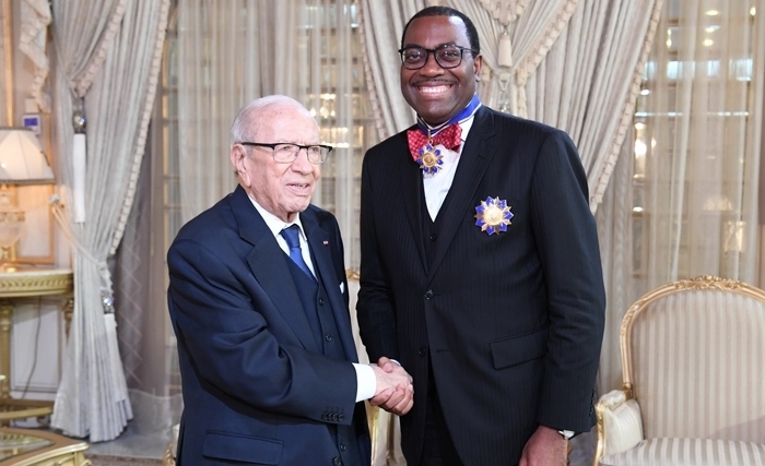 Akinwumi A. Adesina à Caïd Essebsi : La BAD disposée à soutenir la Tunisie dans divers domaines Akinwumi A. Adesina à Caïd Essebsi : La BAD disposée à soutenir la Tunisie dans divers domaines
