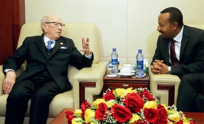 Lauréat du Prix Nobel de la paix 2019, le premier ministre éthiopien Abiy Ahmed avait séduit Béji Caïd Essebsi Lauréat du Prix Nobel de la paix 2019, le premier ministre éthiopien Abiy Ahmed avait séduit Béji Caïd Essebsi