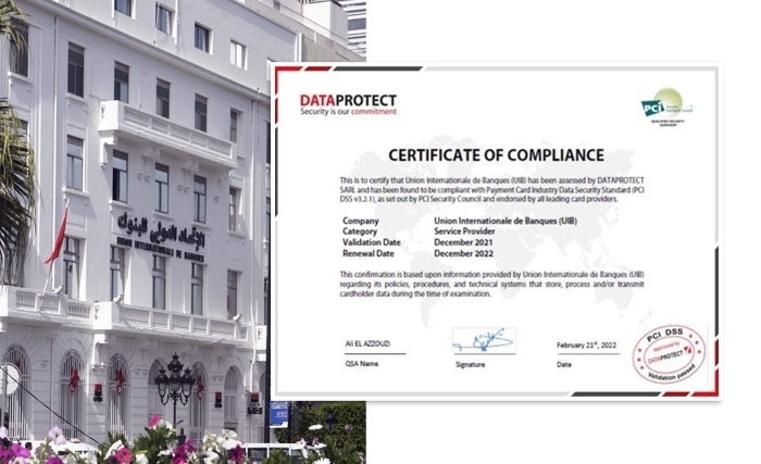 UIB certifiée PCI-DSS pour la 4ème année consécutive UIB certifiée PCI-DSS pour la 4ème année consécutive