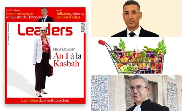 Le style Bouden, la flambée des prix et la crise des médias : trois grands dossiers en couverture de Leaders Magazine Le style Bouden, la flambée des prix et la crise des médias : trois grands dossiers en couverture de Leaders Magazine