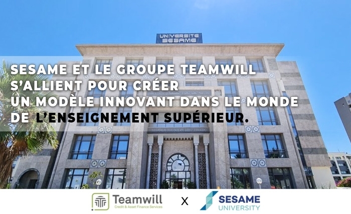 L’université SESAME et le groupe TEAMWILL s’allient pour créer un modèle innovant dans le monde de l’enseignement supérieur L’université SESAME et le groupe TEAMWILL s’allient pour créer un modèle innovant dans le monde de l’enseignement supérieur