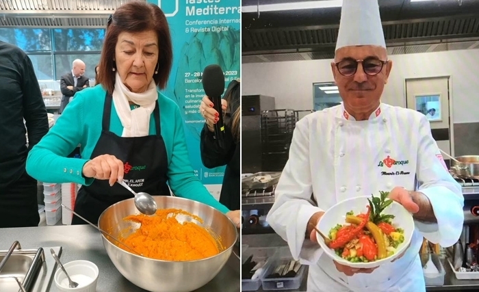 Hafida Ben Rejeb Latta et Mounir El Arem portent hautement la cuisine tunisienne saine au Tomorrow Tastes Mediterranean à Barcelone Hafida Ben Rejeb Latta et Mounir El Arem portent hautement la cuisine tunisienne saine au Tomorrow Tastes Mediterranean à Barcelone