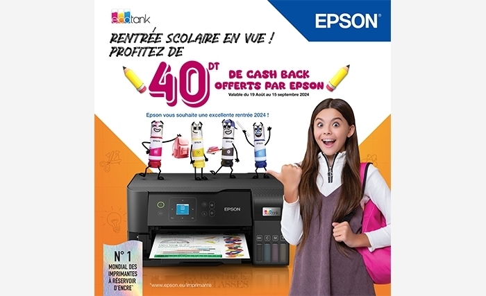 Epson Tunisie célèbre la rentrée avec des offres exclusives et des Conseillers-Experts pour vous orienter Epson Tunisie célèbre la rentrée avec des offres exclusives et des Conseillers-Experts pour vous orienter
