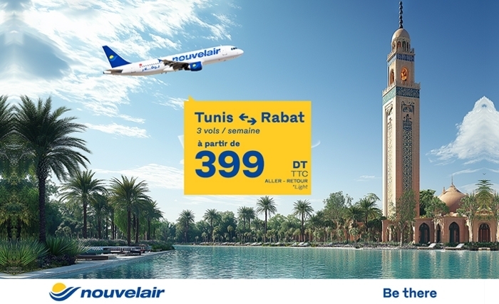 Tunis-Rabat avec Nouvelair, à partir de 399 DT Tunis-Rabat avec Nouvelair, à partir de 399 DT