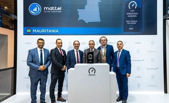Mattel, filiale de Tunisie Telecom, remporte le prix du Meilleur réseau mobile en Mauritanie, lors du Mobile World Congress 