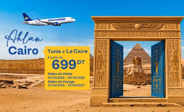 Le Caire à partir de 699 TND TTC l’aller-retour avec Nouvelair