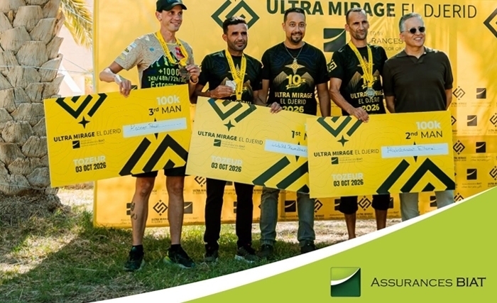 Assurances BIAT et l’Ultra Mirage El Djérid 2026: Dix ans d’engagement pour le sport, la jeunesse et le rayonnement du Djérid